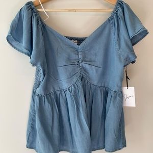 Denim Mid wash blouse